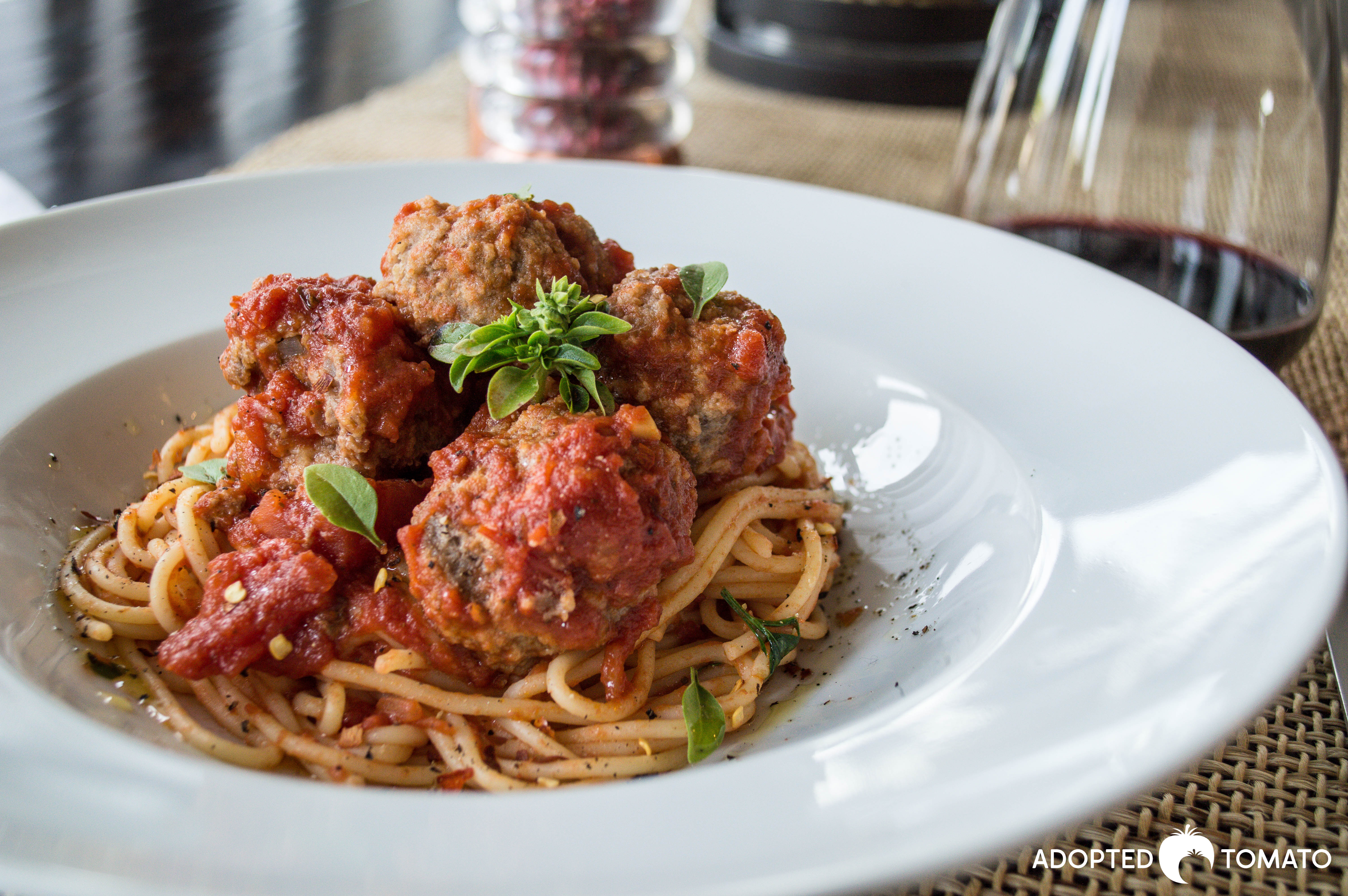 Classic Spaghetti and Meatballs with Fresh Tomatoes and Herbs